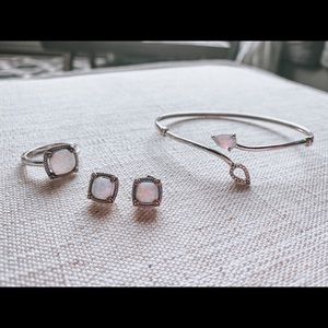 Opal, sterling silver matching set